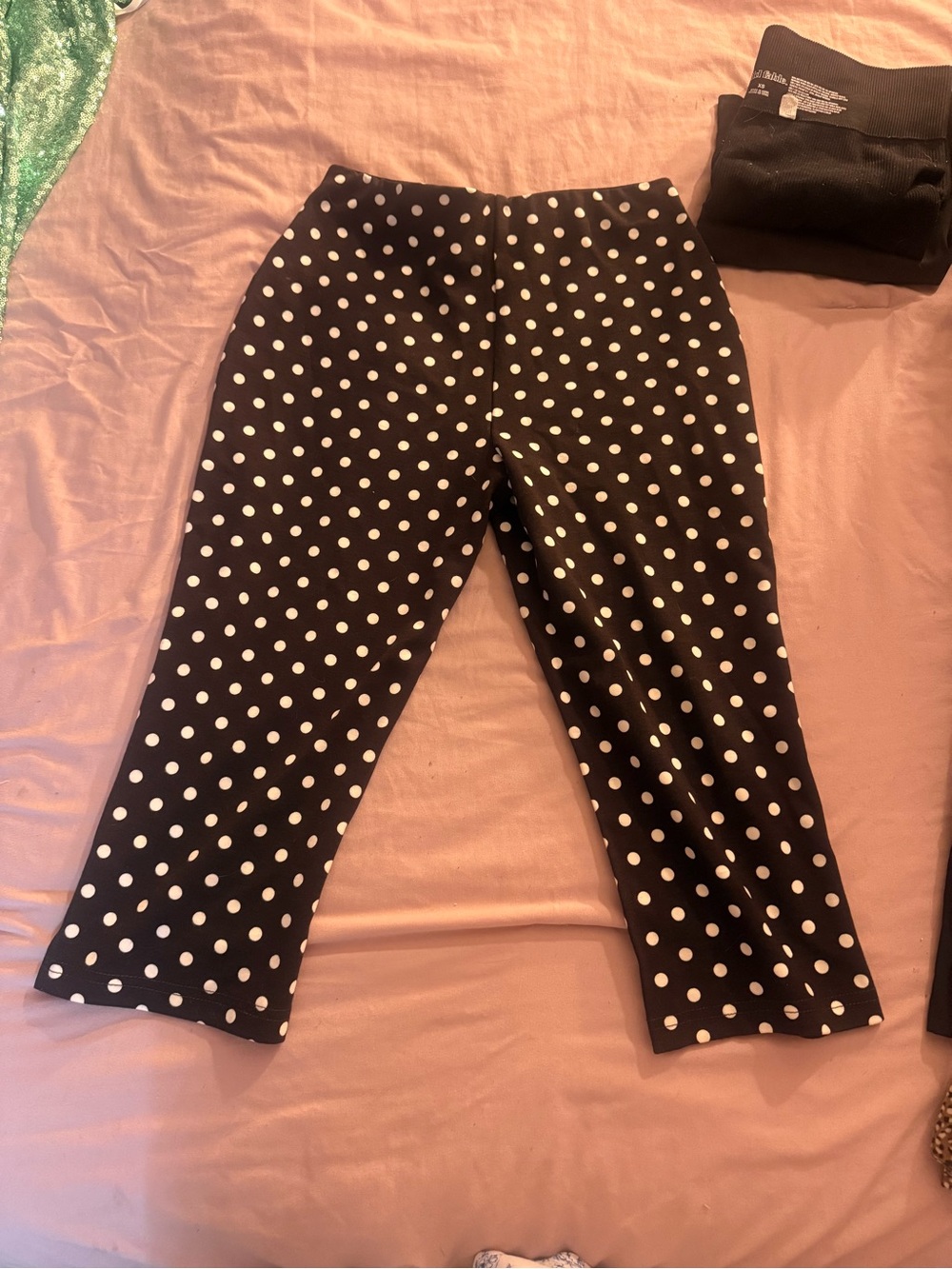 Black Polka Dot Capri Pants for Women - Classic Stretch Fit